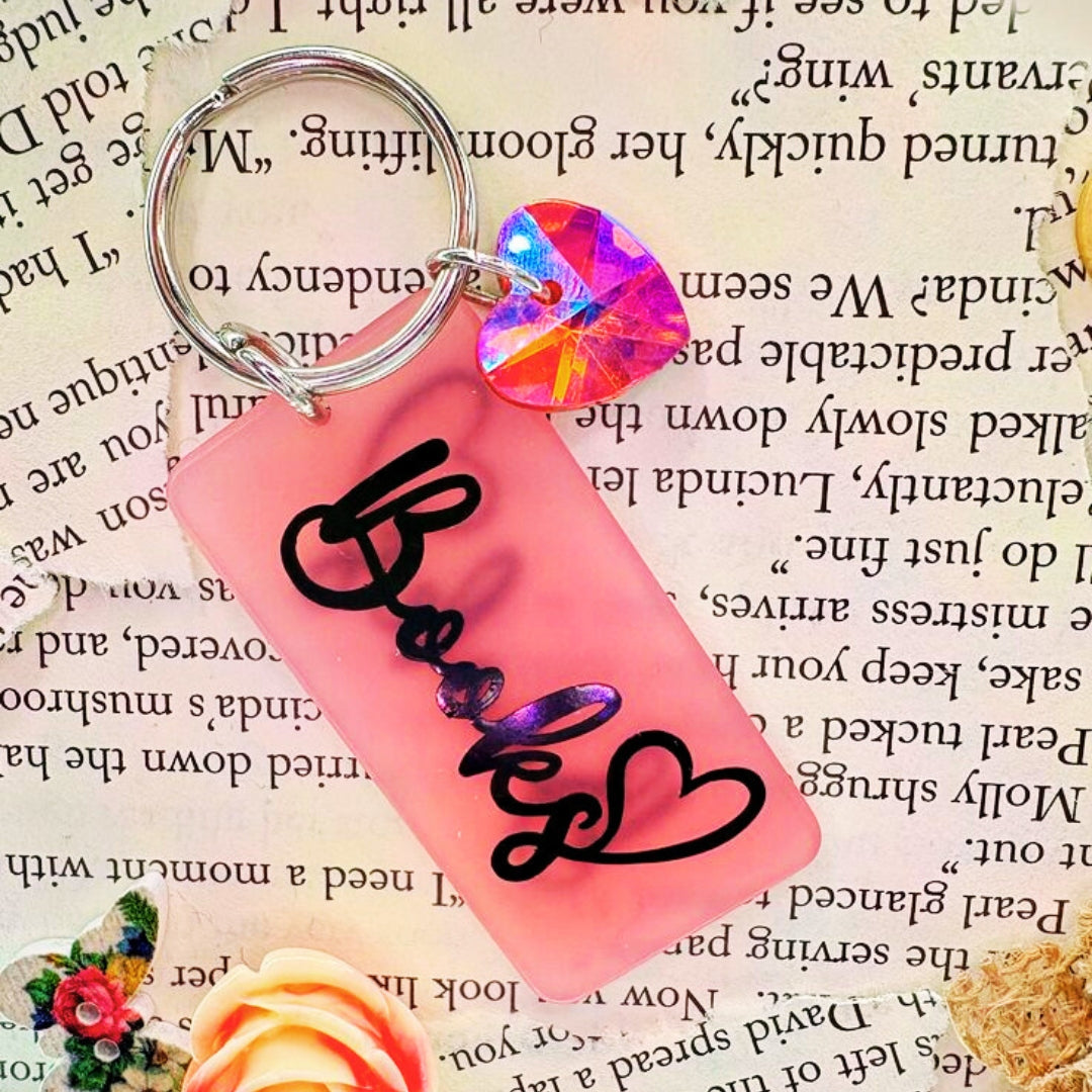 “Books” Heart Keychain