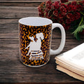 Cheetah Print Reader with Ponytail Mug (15 oz)